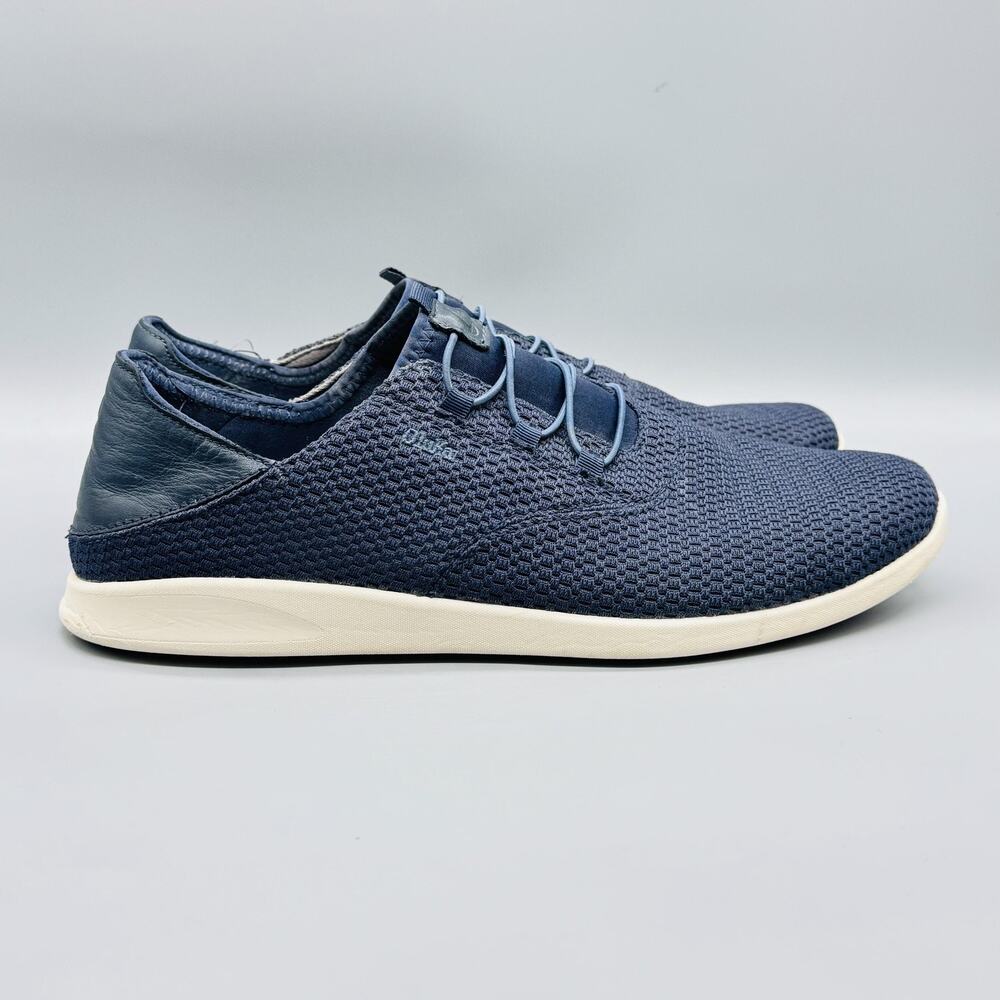 OluKai Shoes Mens 13 Blue Knit Alapa Li Low Top Casual Lace Up Slip On Sneakers